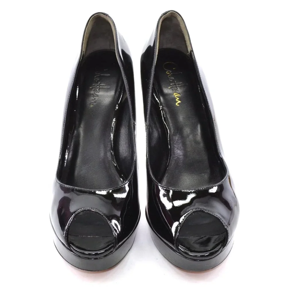 Cole Haan Mariela Air Black Patent Open Toe Pump 9
